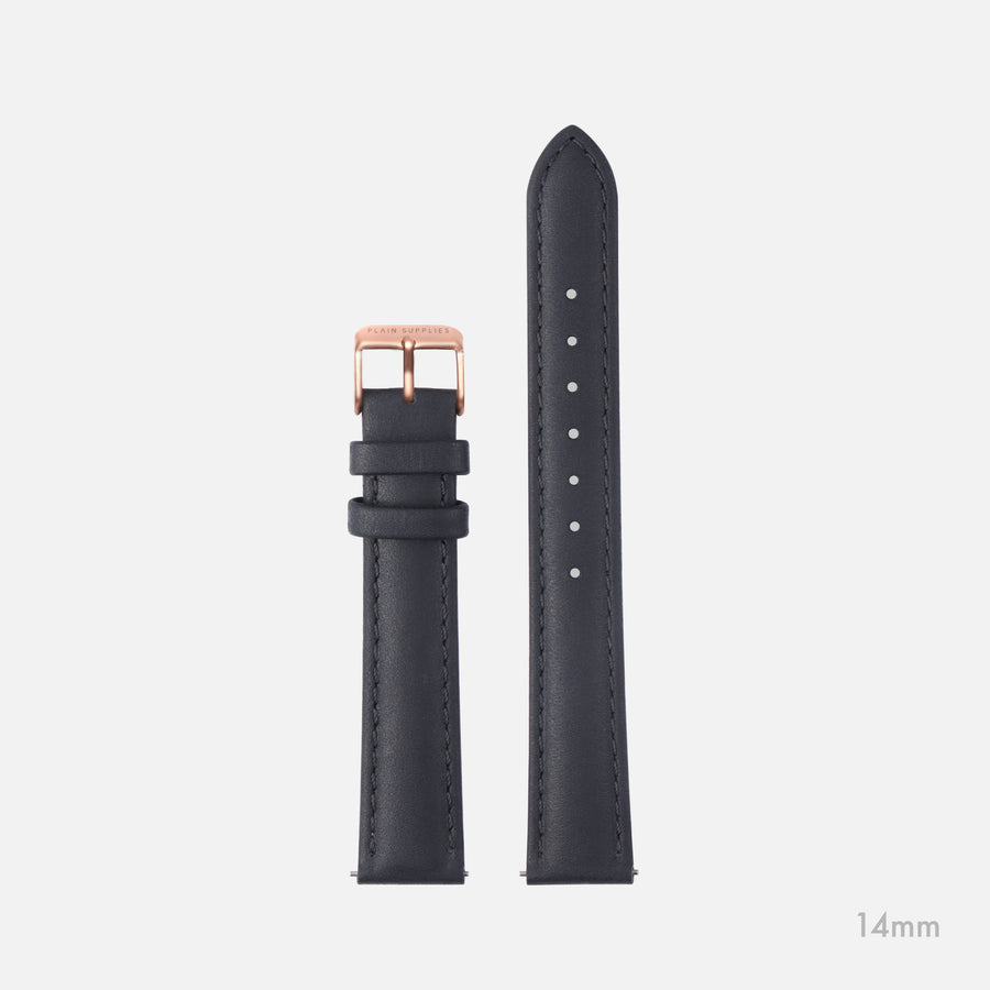 14/18mm Mickey Stitched Leather Straps - Grey