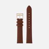 16/18/20mm Non-Stitched Leather Strap - Brown