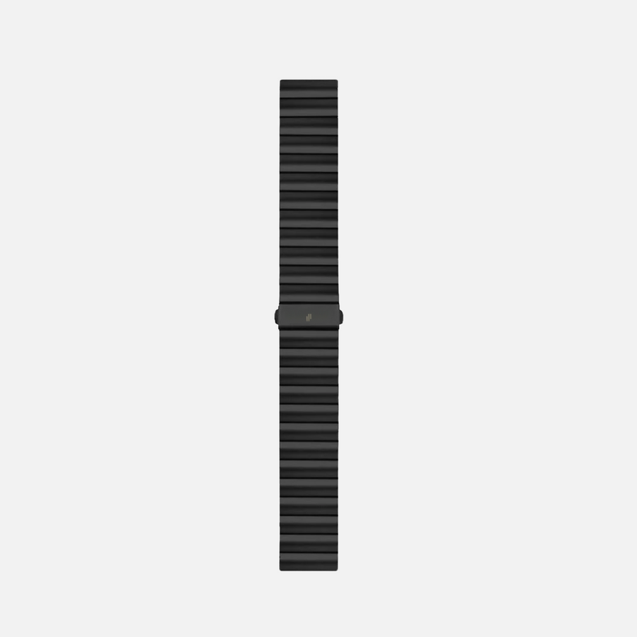 20mm/22mm Stainless Steel Chain Link Strap - Black
